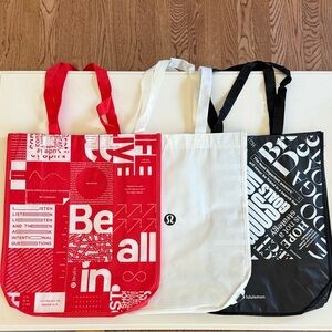 Set of 3 Lululemon Large Reusable Tote Bags